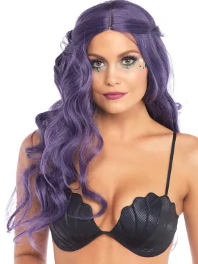 Womens Mermaid Shell Bra Costume Top Black